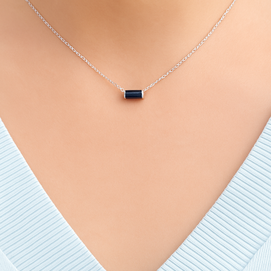 Baguette Solitaire Necklace