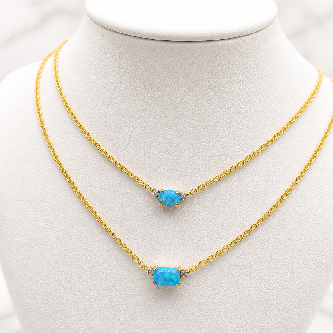 Dainty Blue Hawaii Necklace