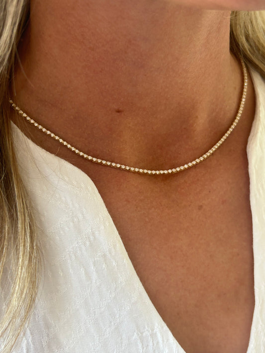 Dainty Diamond Tennis Necklace