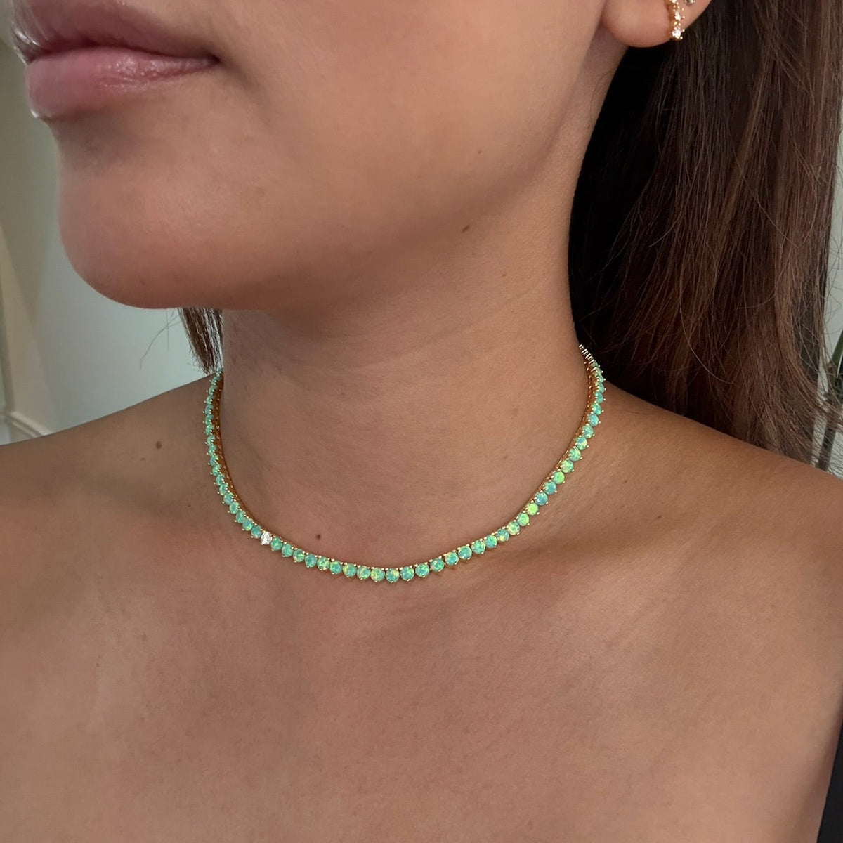 Mint Julep Opal and Diamond Necklace