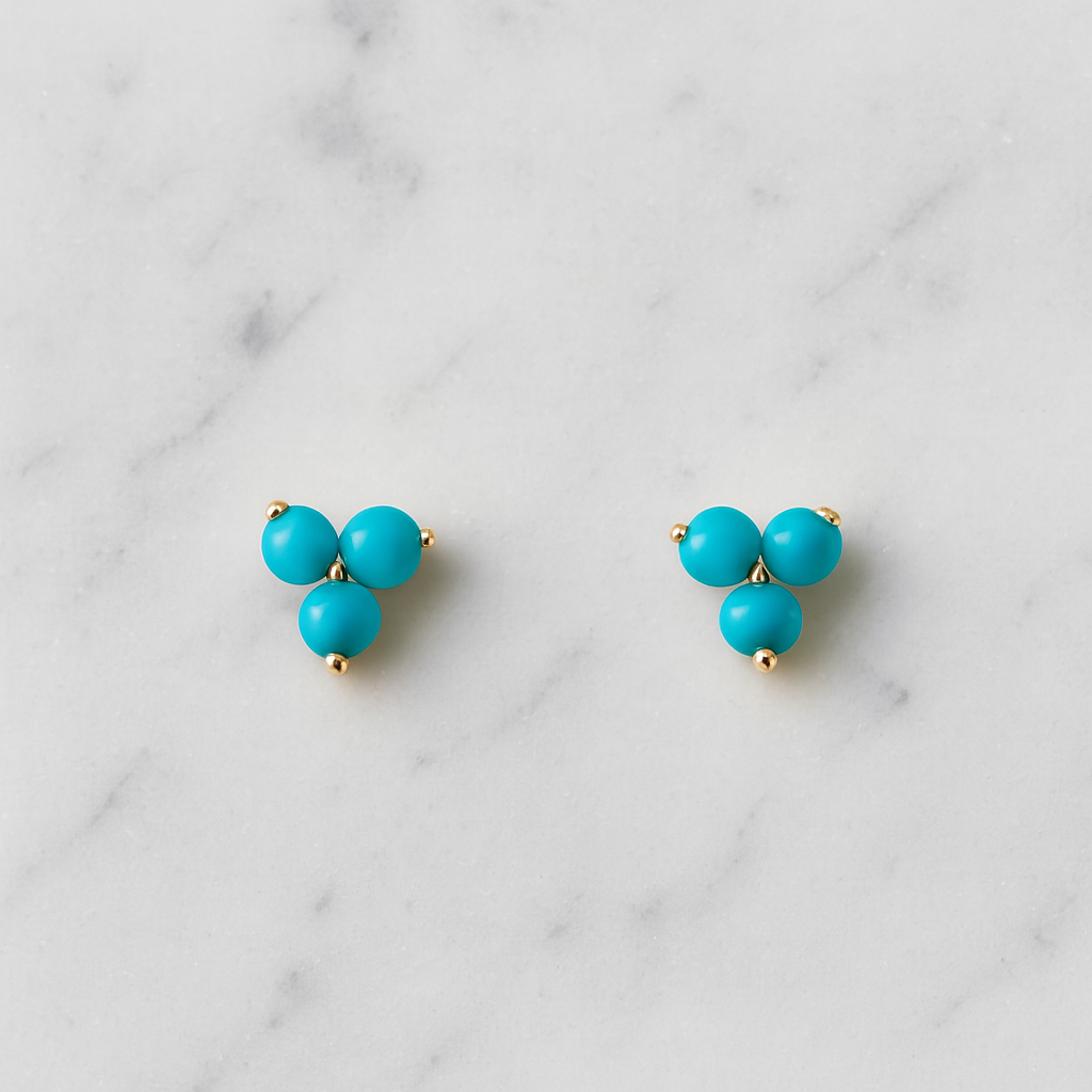 Turquoise 3 Stone Earring