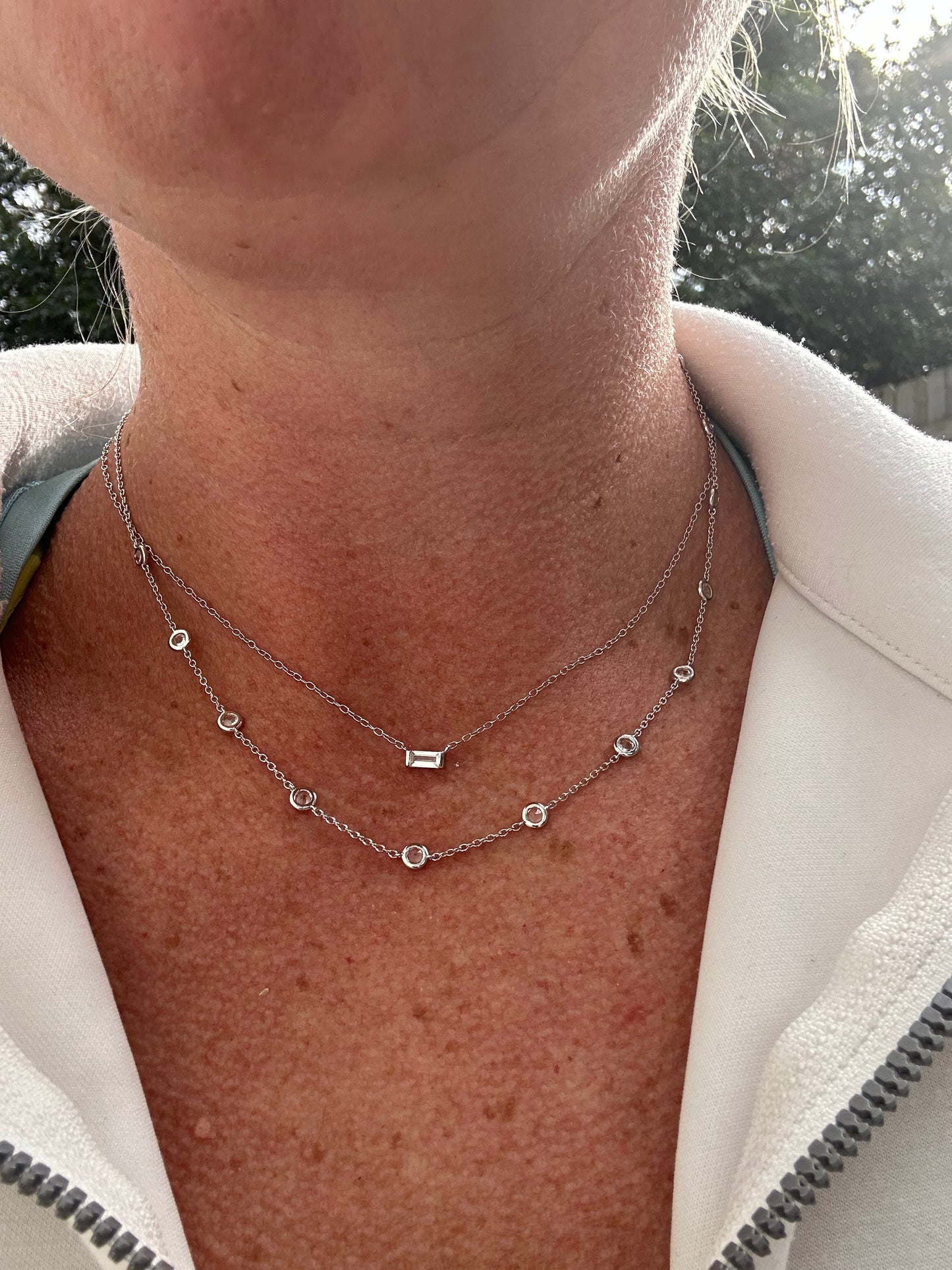 Baguette Solitaire Necklace