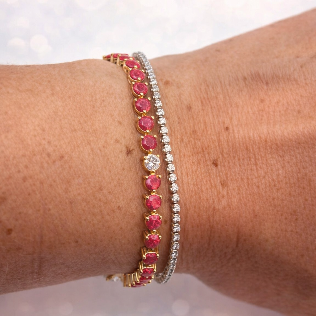 Sangria Opal and Diamond Bracelet