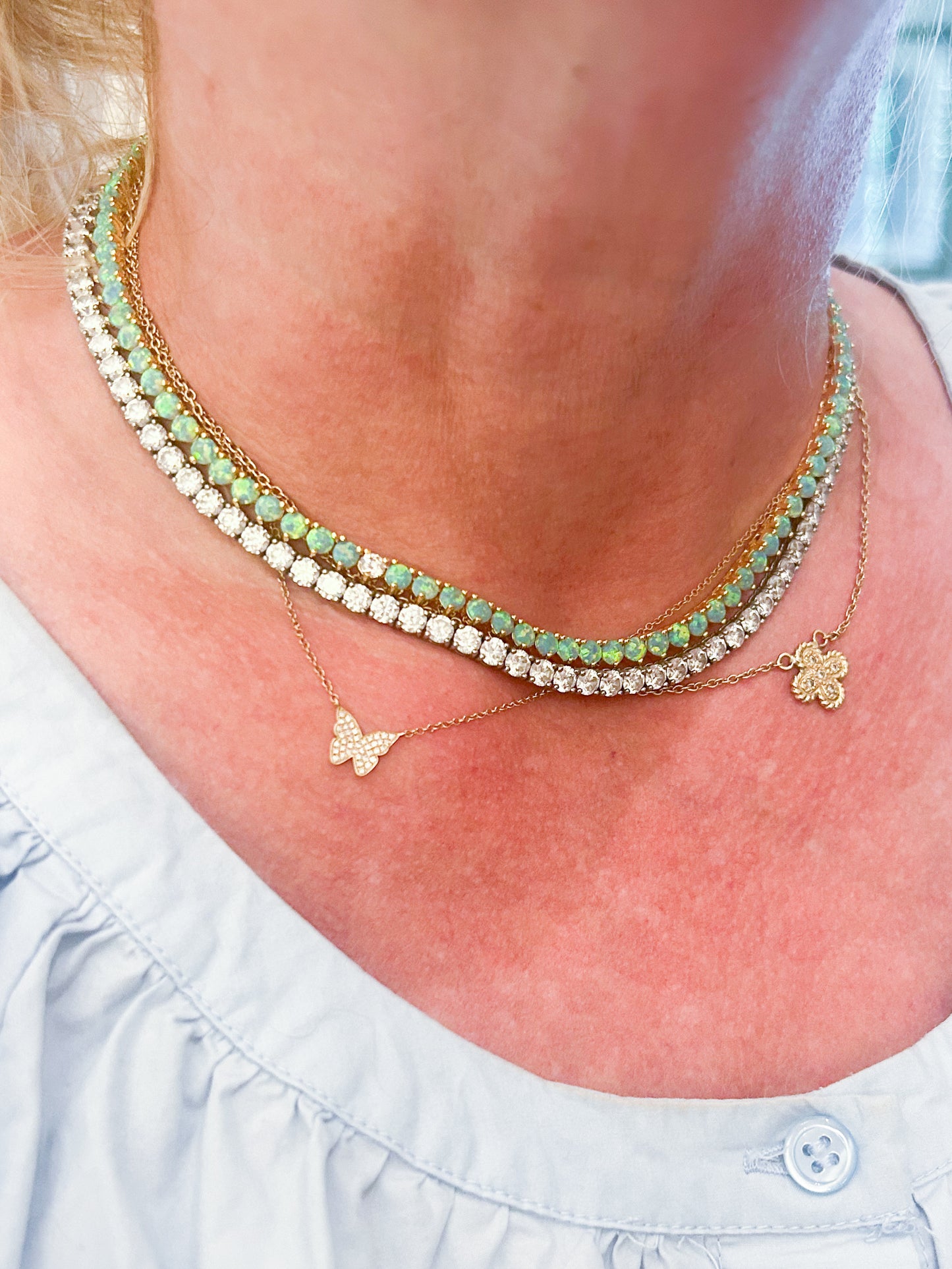 Mint Julep Opal and Diamond Necklace
