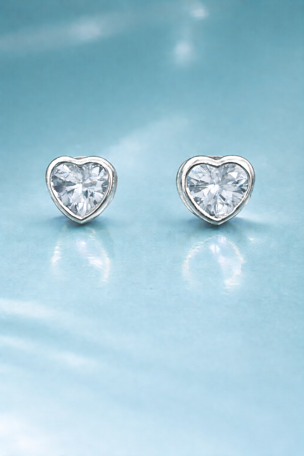 Heart Bezel Studs