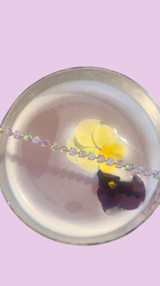 Lavender French 75 Opal and Diamond Bracelet