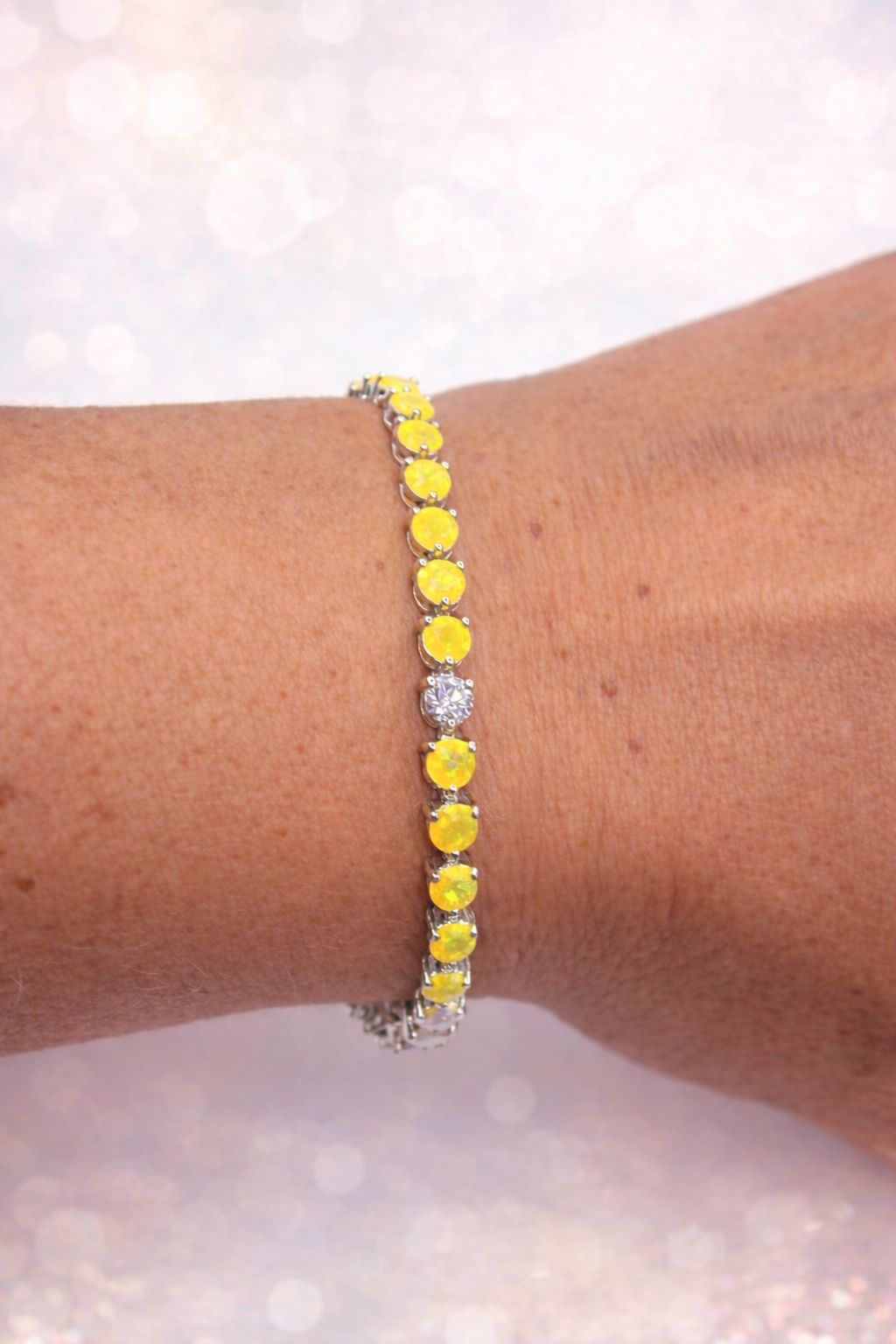 Tequila Sunrise Opal and Diamond Bracelet