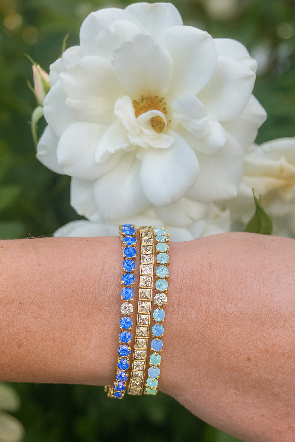 Blue Hawaii Opal and Diamond Bracelet