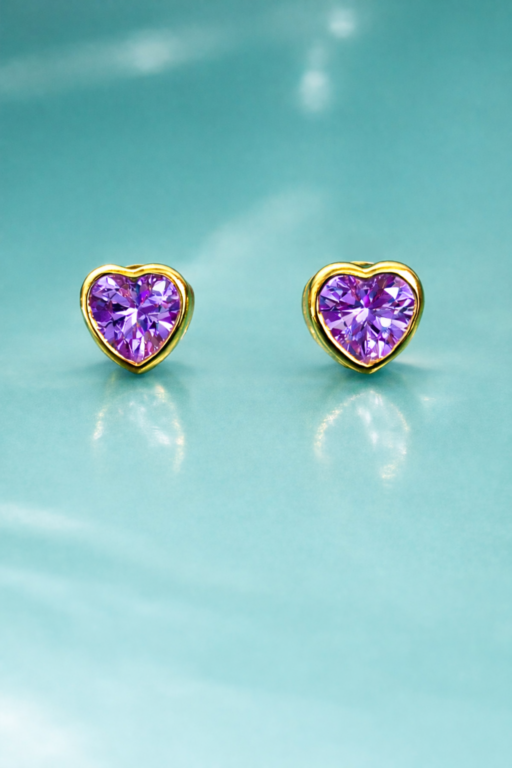 Heart Bezel Studs