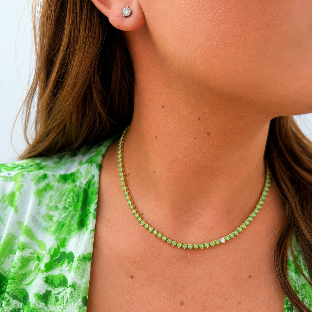 Mint Julep Opal and Diamond Necklace