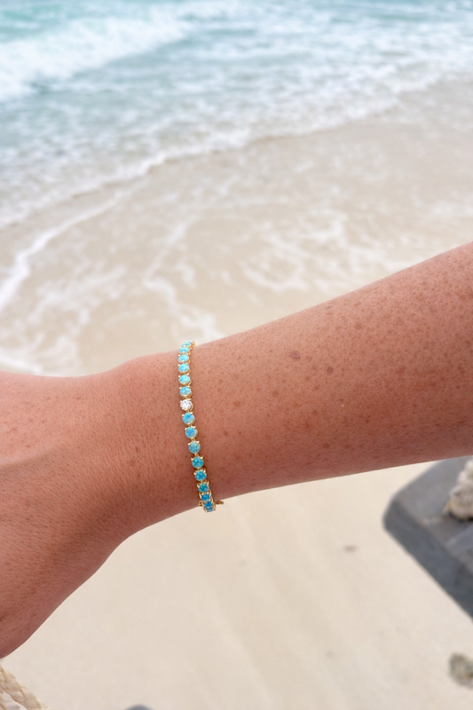 Blue Hawaii Opal and Diamond Bracelet