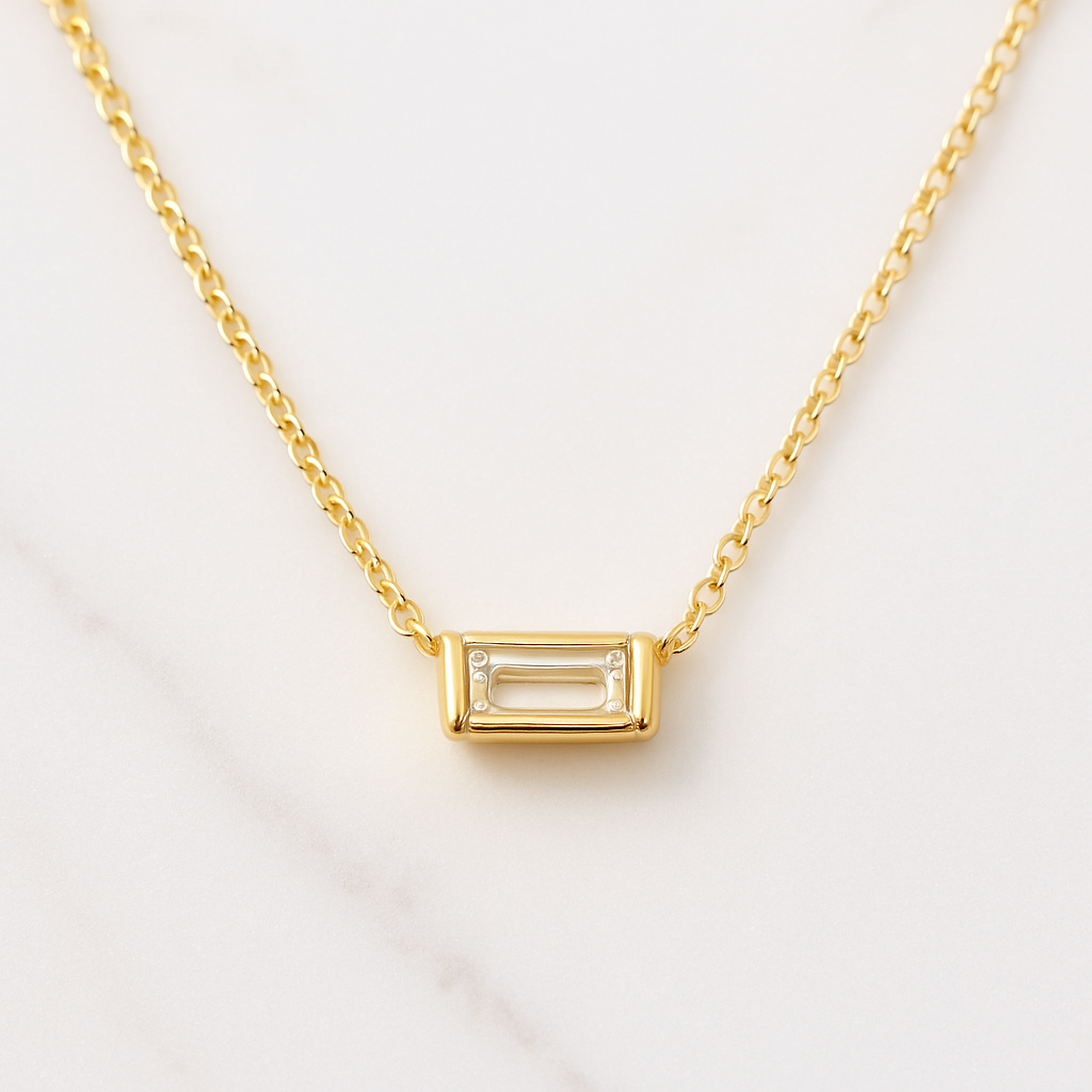Baguette Solitaire Necklace