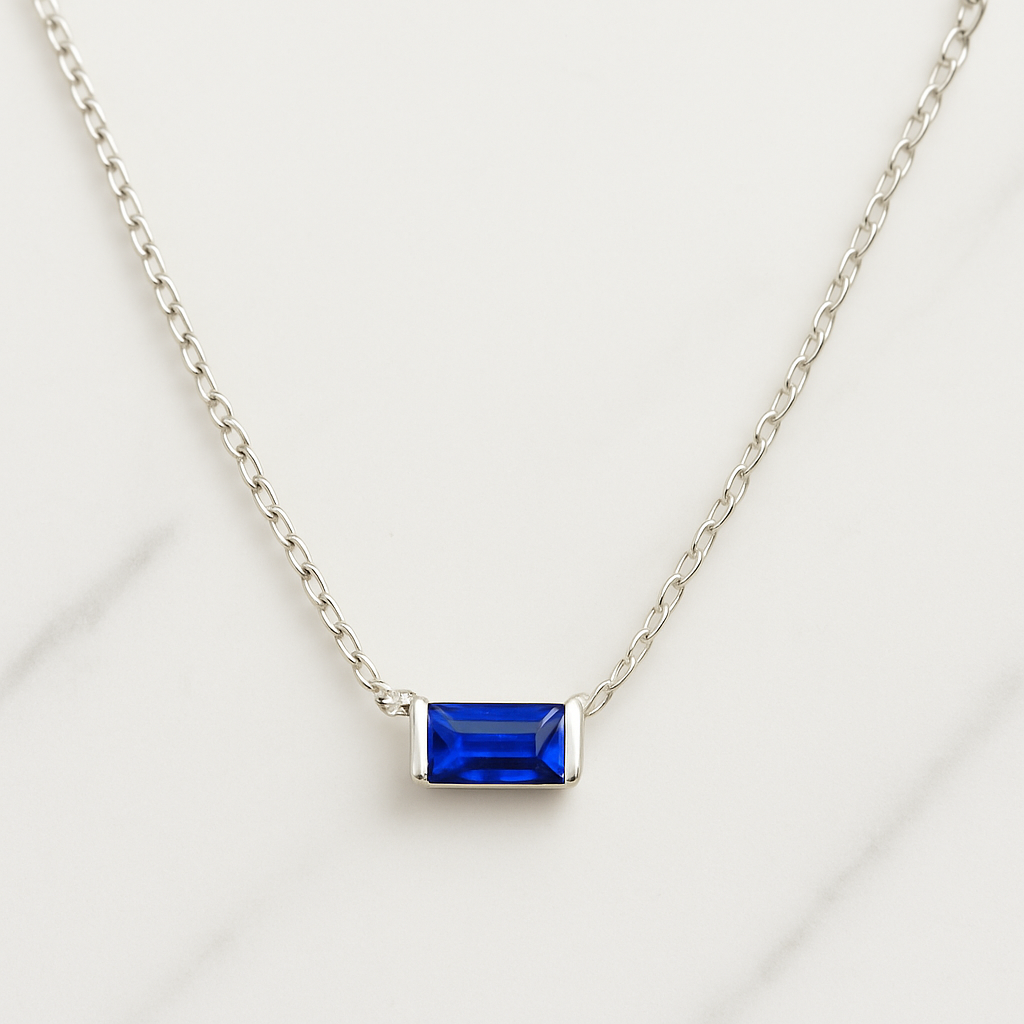 Baguette Solitaire Necklace