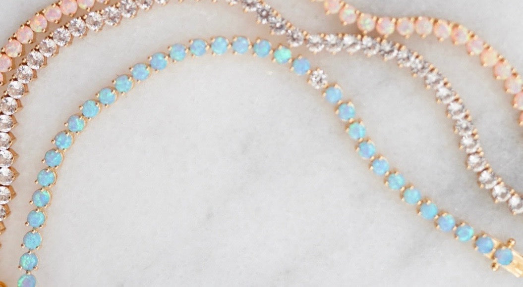 Blue Hawaii Opal and Diamond Bracelet