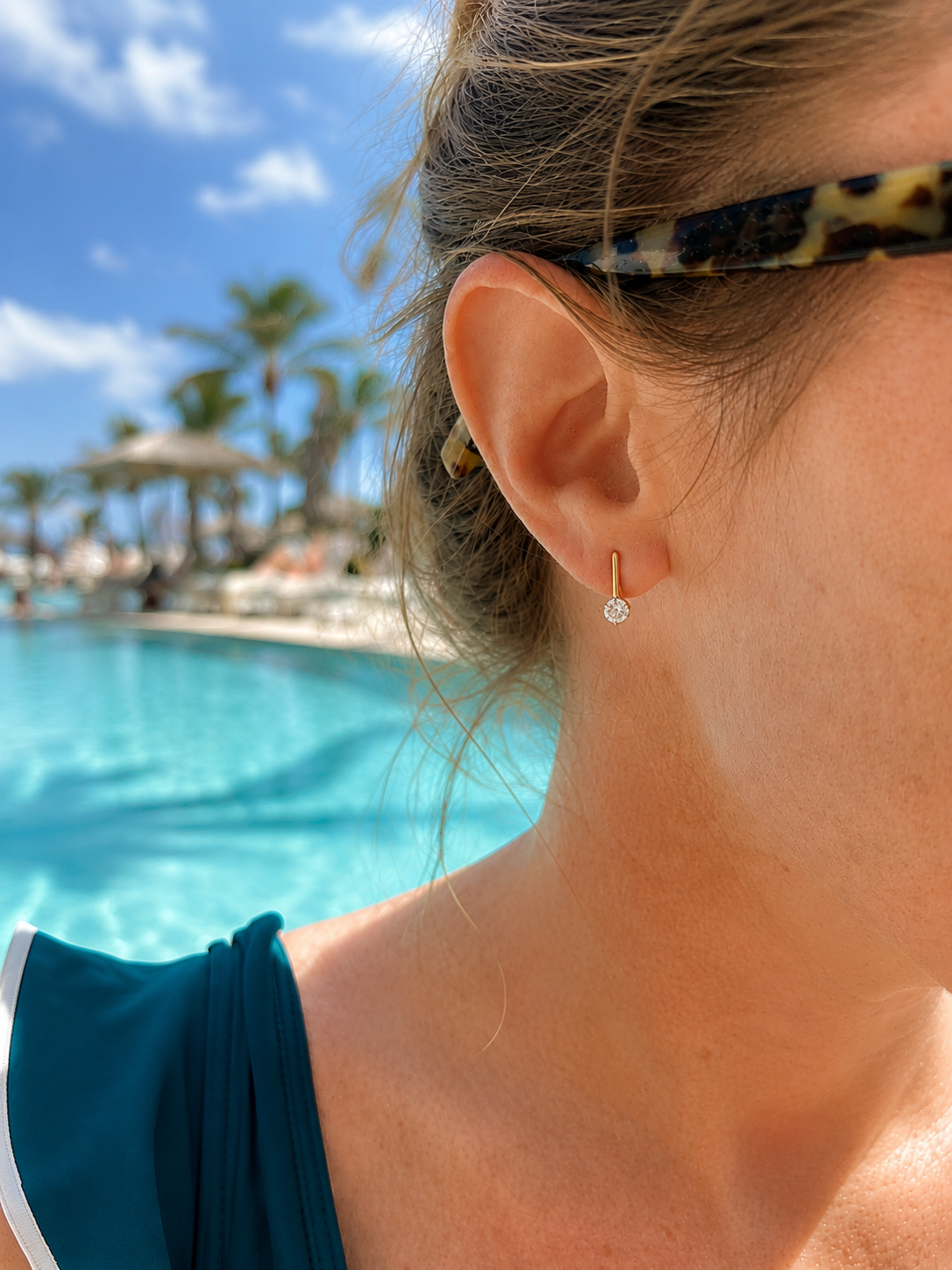 Stud Drop Earrings