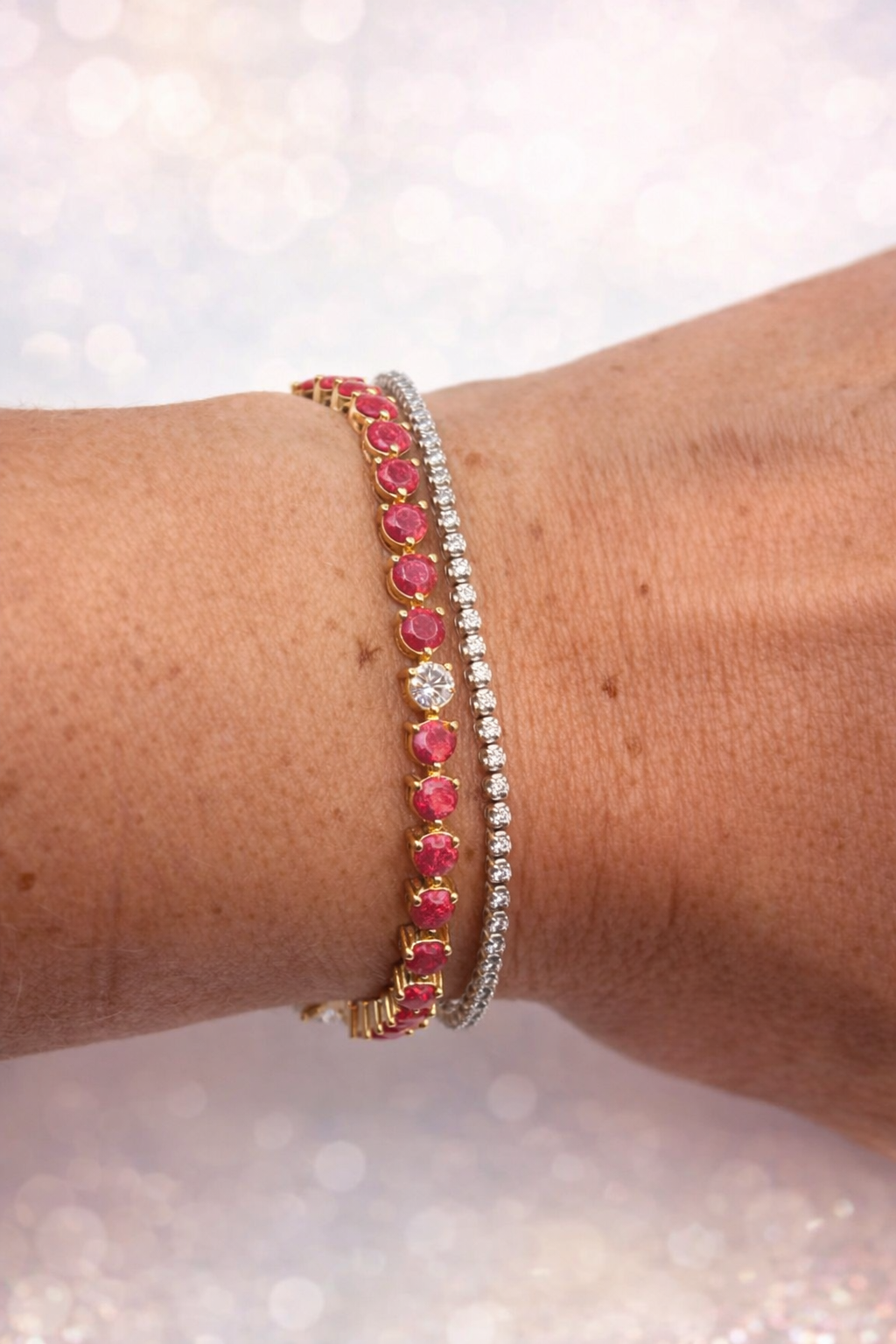 Sangria Opal and Diamond Bracelet