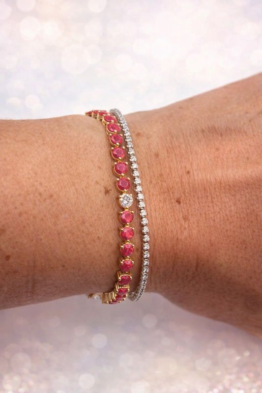 Sangria Opal and Diamond Bracelet