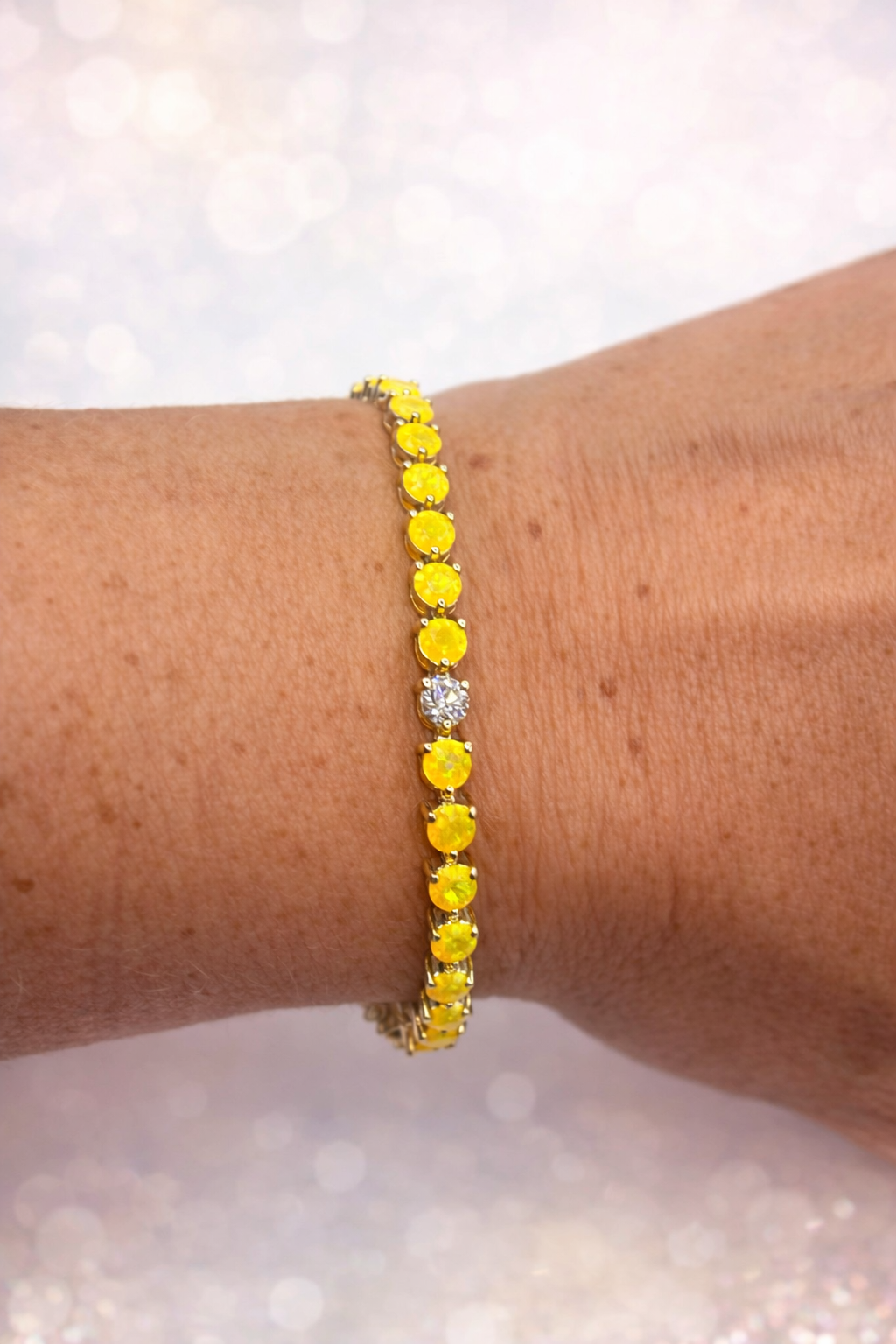 Tequila Sunrise Opal and Diamond Bracelet