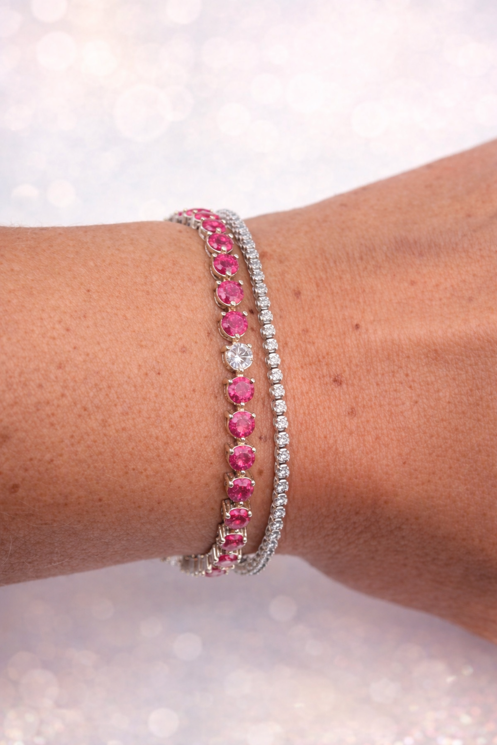 Sangria Opal and Diamond Bracelet
