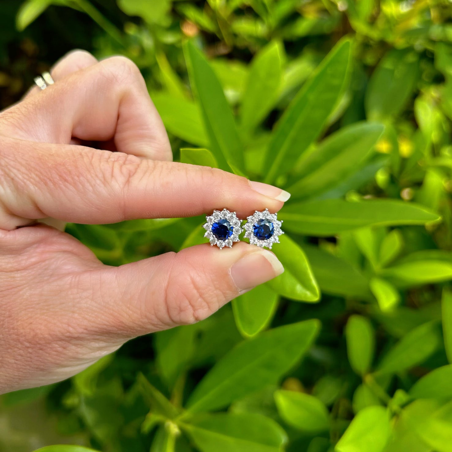 Blue Sunburst Earrings