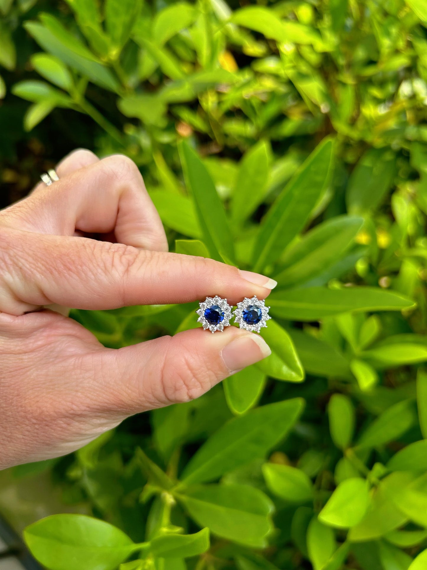 Blue Sunburst Earrings