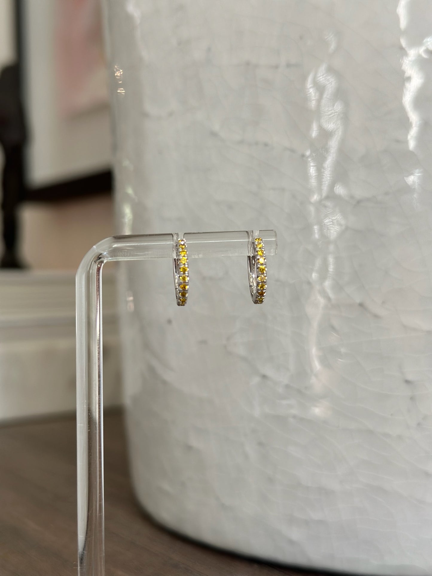 Yellow Diamond Hoops